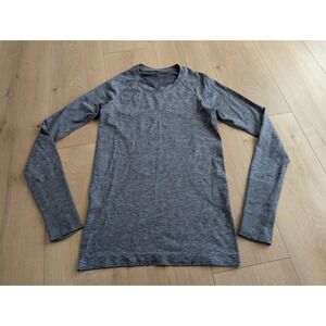 Lululemon Tetra Stripe Classic Navy Grey 2.0 Swiftly Tech Long Sleeve LS Shirt 6